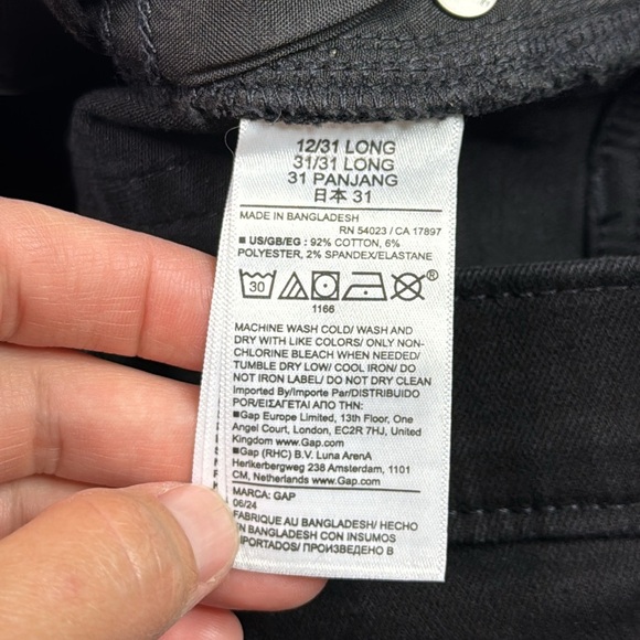 GAP Universal Baby Boot Black Denim Jeans Size 12/31L NWT - Picture 10 of 11